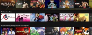 Catálogo de anime en Netflix.