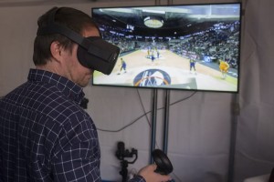 Aficionado utilizando sistema de inmersión 5G